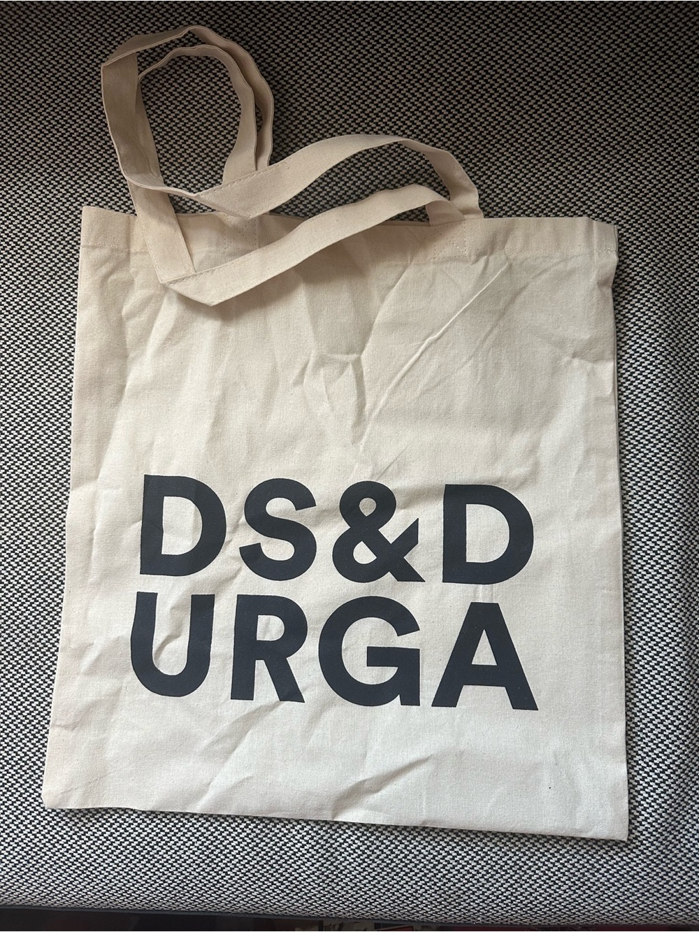 DS&DURGA Canvas Tote Bag in Natural with Black Text